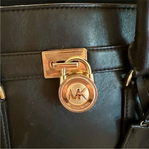 Michael Kors Hamilton Traveler Large Black Saffiano Leather Satchel 30F4GHXS3L - Picture 6 of 10